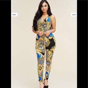 BRAND NEW Yellow and Blue Jumpsuit